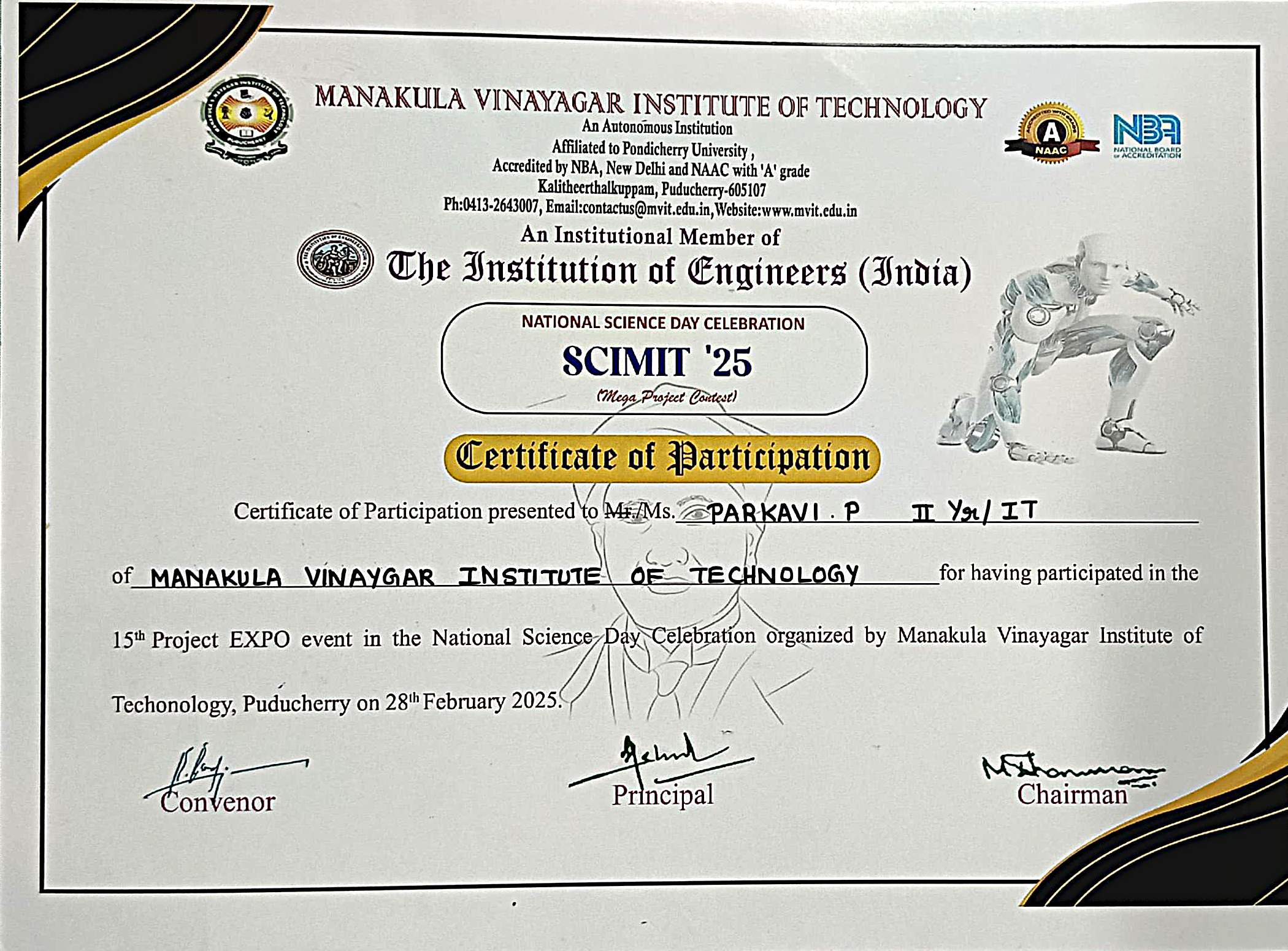 SCIMIT’25 Project EXPO Certificate
